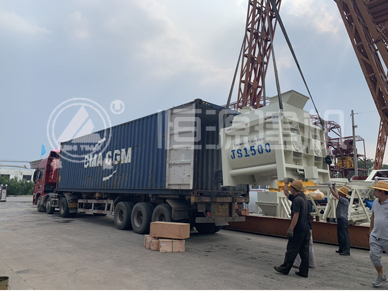 恒源建機(jī)簡易90型攪拌站出口印尼